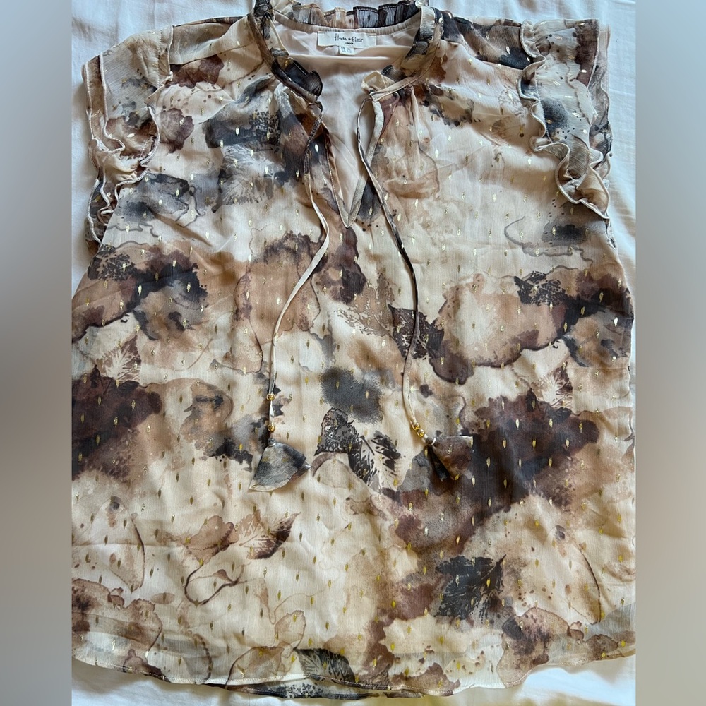 Haven + Blair London - (XL) V Neck Blouse - Picture 2 of 5